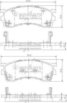 Nipparts J3603038 - Brake Pad Set, disc brake www.autospares.lv