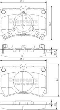 Nipparts J3603026 - Bremžu uzliku kompl., Disku bremzes autospares.lv