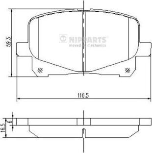 Nipparts J3602090 - Brake Pad Set, disc brake www.autospares.lv