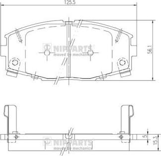 Nipparts J3602045 - Bremžu uzliku kompl., Disku bremzes www.autospares.lv