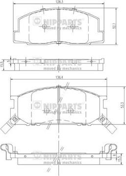 Nipparts J3602042 - Bremžu uzliku kompl., Disku bremzes autospares.lv