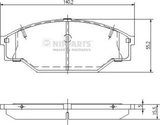 Nipparts J3602047 - Bremžu uzliku kompl., Disku bremzes www.autospares.lv