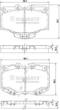 Nipparts J3602056 - Bremžu uzliku kompl., Disku bremzes www.autospares.lv