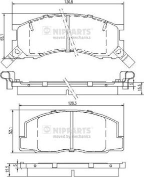 Nipparts J3602050 - Тормозные колодки, дисковые, комплект www.autospares.lv