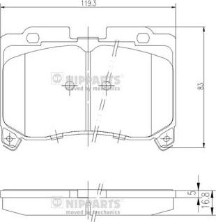 Nipparts J3602069 - Brake Pad Set, disc brake www.autospares.lv