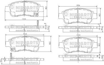 Nipparts J3602086 - Brake Pad Set, disc brake www.autospares.lv