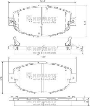 Nipparts J3602087 - Brake Pad Set, disc brake www.autospares.lv