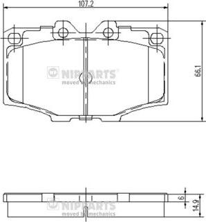 Nipparts J3602036 - Brake Pad Set, disc brake www.autospares.lv