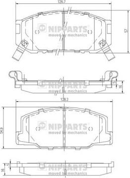 Nipparts J3602031 - Bremžu uzliku kompl., Disku bremzes autospares.lv