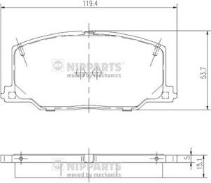 Nipparts J3602037 - Brake Pad Set, disc brake www.autospares.lv