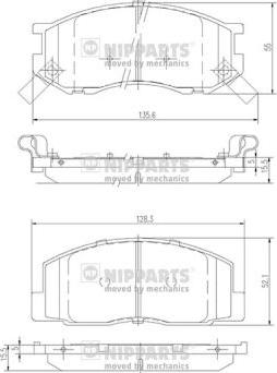 Nipparts J3602074 - Brake Pad Set, disc brake www.autospares.lv