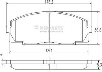 Nipparts J3602076 - Brake Pad Set, disc brake www.autospares.lv