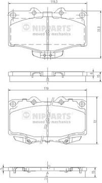 Nipparts J3602071 - Bremžu uzliku kompl., Disku bremzes www.autospares.lv