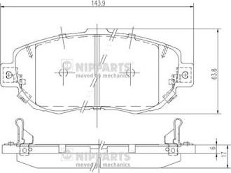 Nipparts J3602072 - Bremžu uzliku kompl., Disku bremzes www.autospares.lv