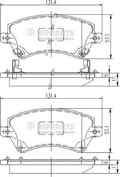 Nipparts J3602101 - Bremžu uzliku kompl., Disku bremzes www.autospares.lv