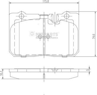 Nipparts J3602103 - Тормозные колодки, дисковые, комплект www.autospares.lv