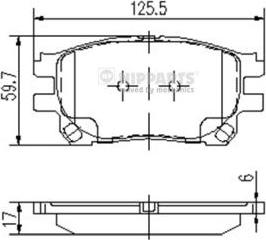 Nipparts J3602119 - Bremžu uzliku kompl., Disku bremzes autospares.lv