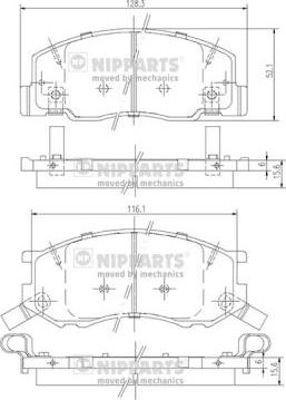 Nipparts J3602114 - Bremžu uzliku kompl., Disku bremzes autospares.lv