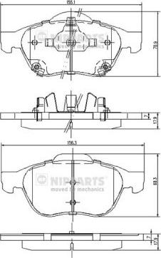 Nipparts J3602115 - Bremžu uzliku kompl., Disku bremzes autospares.lv