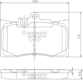 Nipparts J3602111 - Bremžu uzliku kompl., Disku bremzes www.autospares.lv