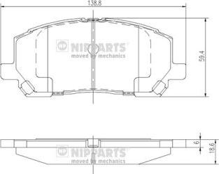 Nipparts J3602118 - Bremžu uzliku kompl., Disku bremzes www.autospares.lv