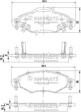 Nipparts J3602113 - Bremžu uzliku kompl., Disku bremzes autospares.lv