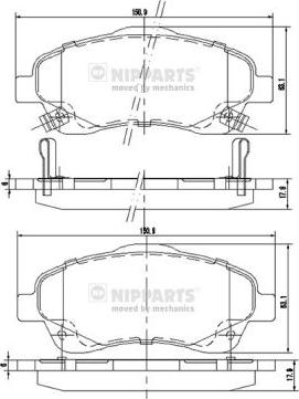 Nipparts J3602112 - Bremžu uzliku kompl., Disku bremzes www.autospares.lv