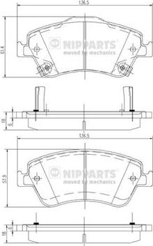 Nipparts J3602124 - Brake Pad Set, disc brake www.autospares.lv