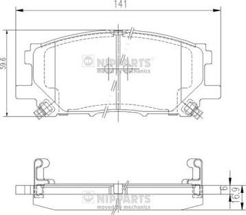 Nipparts J3602125 - Brake Pad Set, disc brake www.autospares.lv