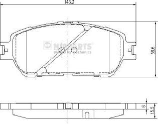 Nipparts J3602121 - Bremžu uzliku kompl., Disku bremzes www.autospares.lv