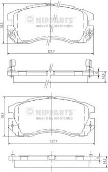 Nipparts J3607009 - Bremžu uzliku kompl., Disku bremzes www.autospares.lv