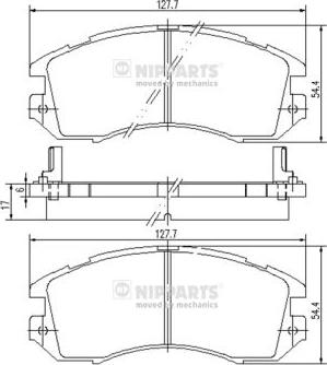 Nipparts J3607005 - Тормозные колодки, дисковые, комплект www.autospares.lv