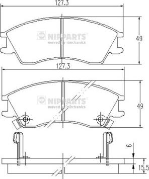 Nipparts J3607006 - Bremžu uzliku kompl., Disku bremzes www.autospares.lv