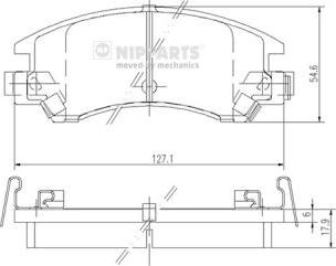 Nipparts J3607003 - Bremžu uzliku kompl., Disku bremzes www.autospares.lv