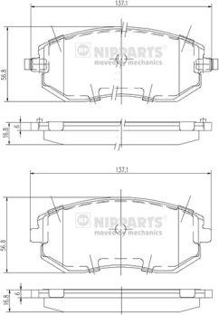 Nipparts J3607015 - Тормозные колодки, дисковые, комплект www.autospares.lv