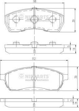 Nipparts J3607011 - Bremžu uzliku kompl., Disku bremzes www.autospares.lv