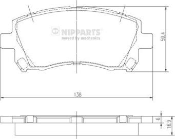 Nipparts J3607013 - Bremžu uzliku kompl., Disku bremzes www.autospares.lv