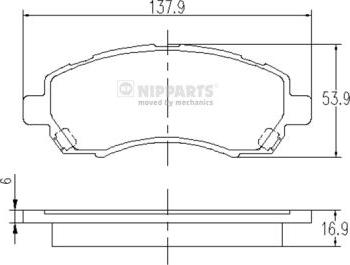 Nipparts J3607012 - Bremžu uzliku kompl., Disku bremzes www.autospares.lv