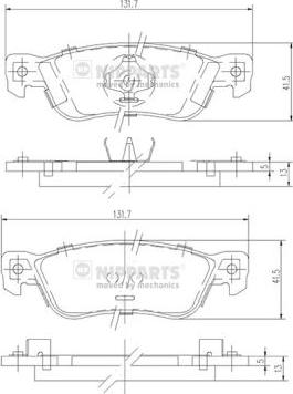 Nipparts J3619000 - Bremžu uzliku kompl., Disku bremzes autospares.lv