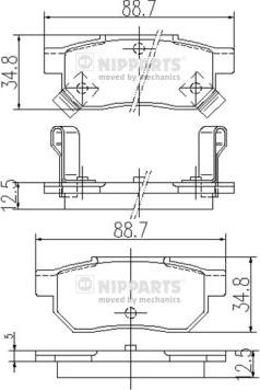 Nipparts J3614004 - Тормозные колодки, дисковые, комплект www.autospares.lv