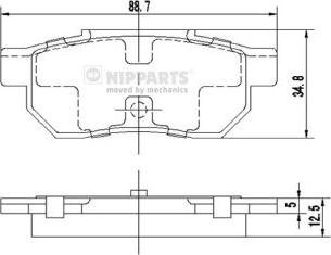 Nipparts J3614002 - Bremžu uzliku kompl., Disku bremzes www.autospares.lv