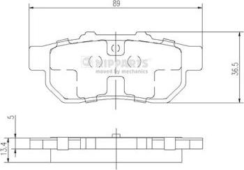 Nipparts J3614007 - Bremžu uzliku kompl., Disku bremzes www.autospares.lv