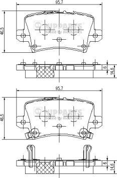 Nipparts J3614018 - Brake Pad Set, disc brake www.autospares.lv