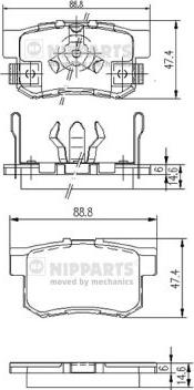 Nipparts J3614017 - Brake Pad Set, disc brake www.autospares.lv