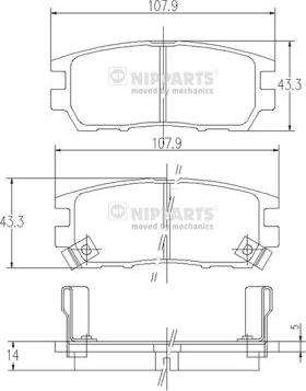 Nipparts J3615005 - Тормозные колодки, дисковые, комплект www.autospares.lv