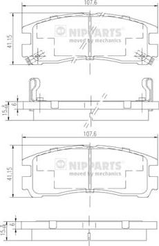 Nipparts J3615003 - Bremžu uzliku kompl., Disku bremzes www.autospares.lv