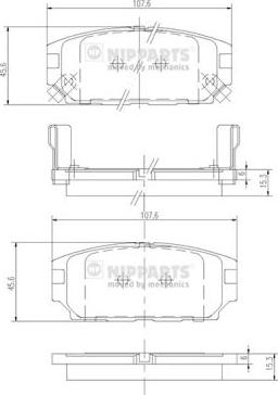 Nipparts J3615007 - Bremžu uzliku kompl., Disku bremzes www.autospares.lv