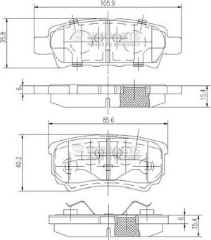 Nipparts J3615014 - Brake Pad Set, disc brake www.autospares.lv