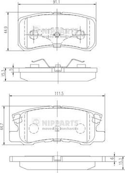 Nipparts J3615010 - Bremžu uzliku kompl., Disku bremzes www.autospares.lv