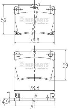 Nipparts J3615011 - Bremžu uzliku kompl., Disku bremzes autospares.lv